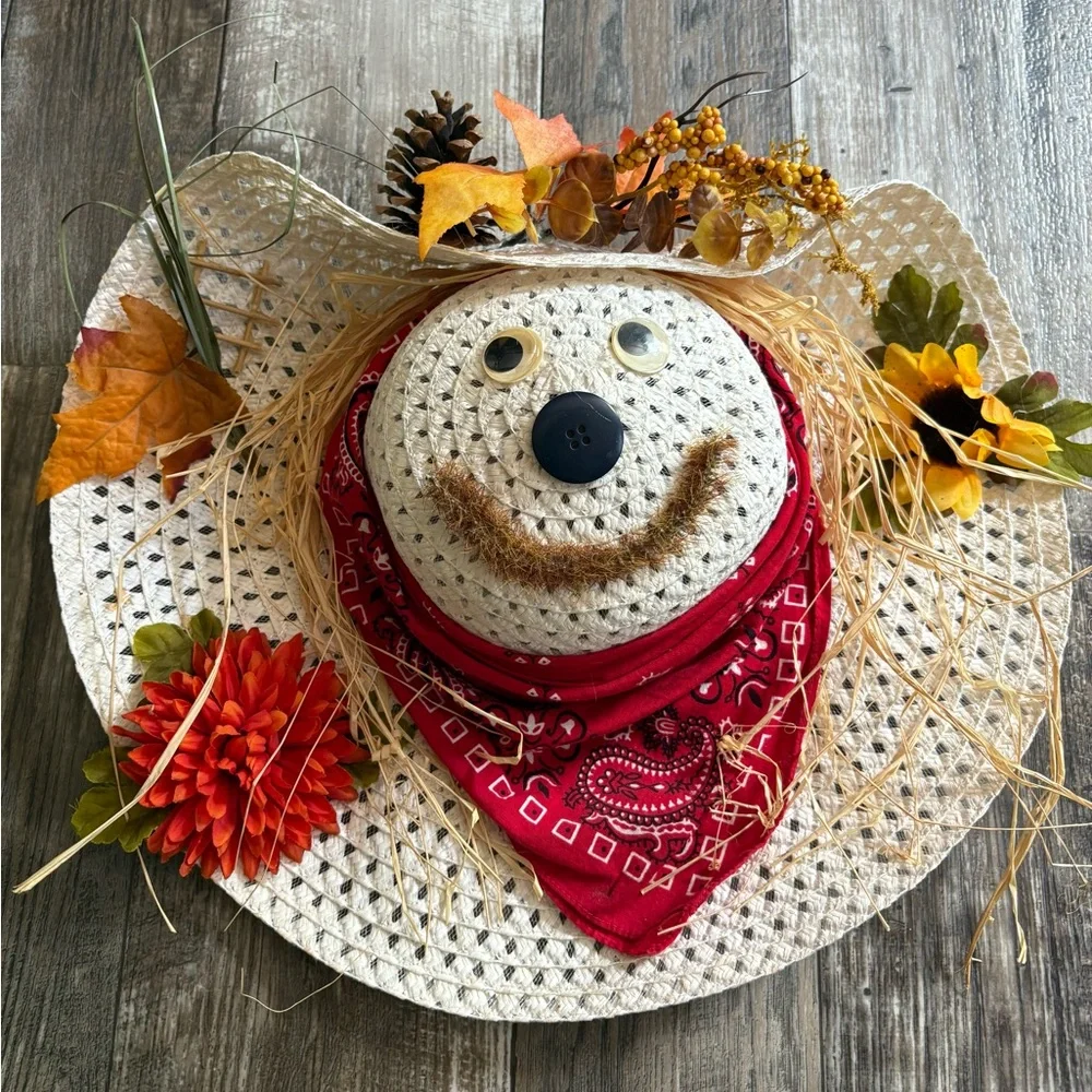 Handcrafted Fall Scarecrow Door/Wall Hanging Accents - Picture 1 of 3